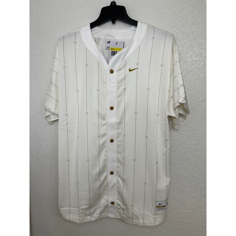 Nike Womens SWDC Serena Williams Collection Baseball Jersey White‎ Gold Size S